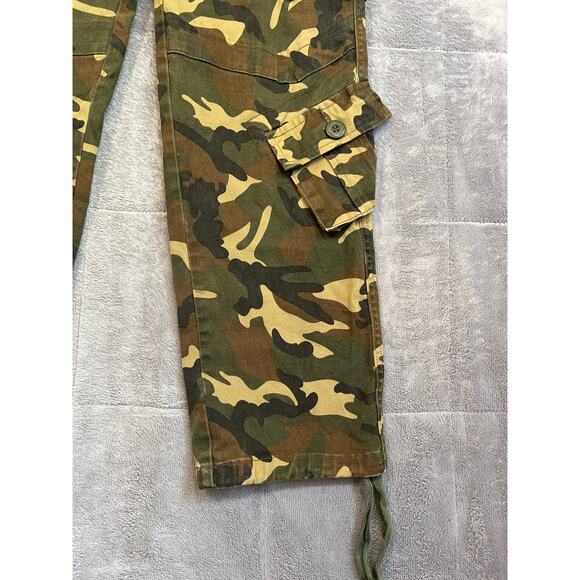 Must Way Camouflage Cargo Pants Womens 6  Ankle Ties Pockets Utility Grunge - Picture 6 of 10